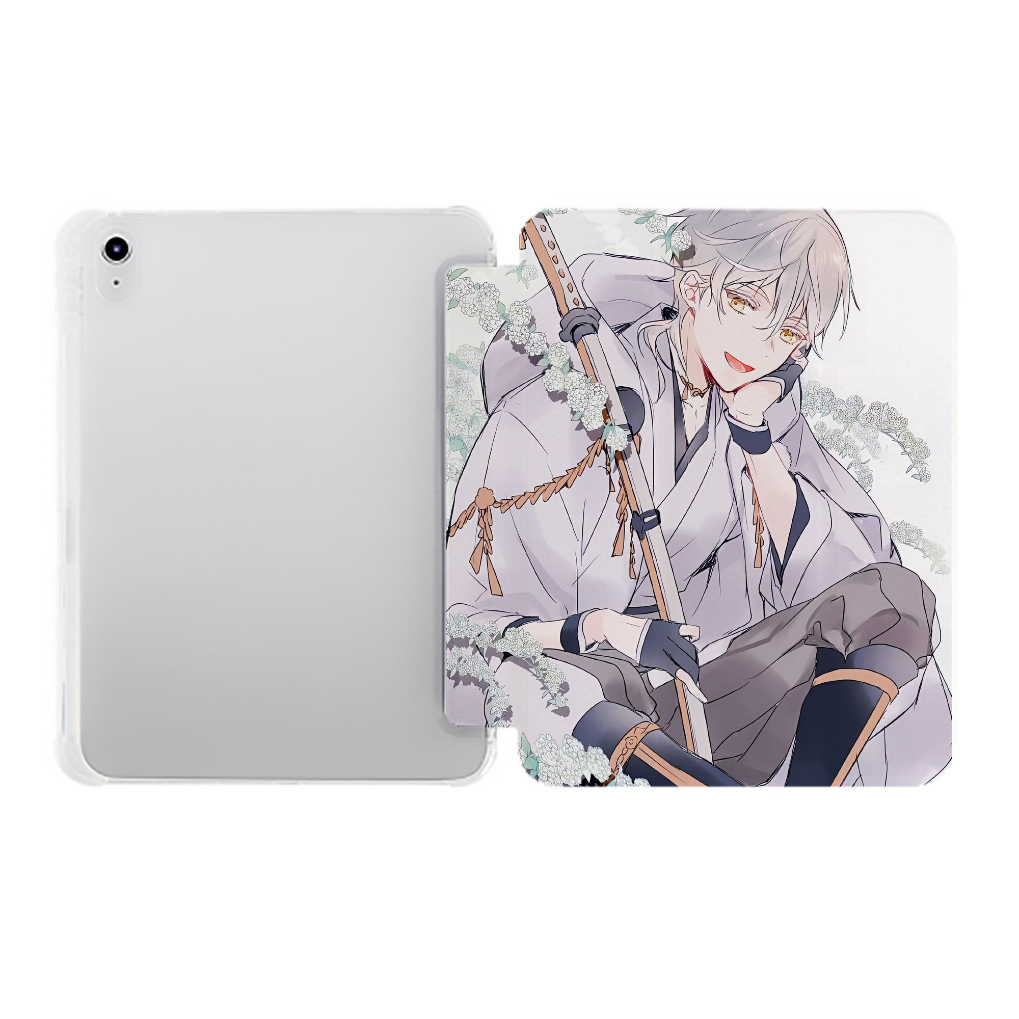 （画像用） 刀剣乱舞 Touken Ranbu IPad ケース ペン収納付き 三つ折りスタンド PUレザー×シリコン 対応機種9.5/10.5/10.9インチ